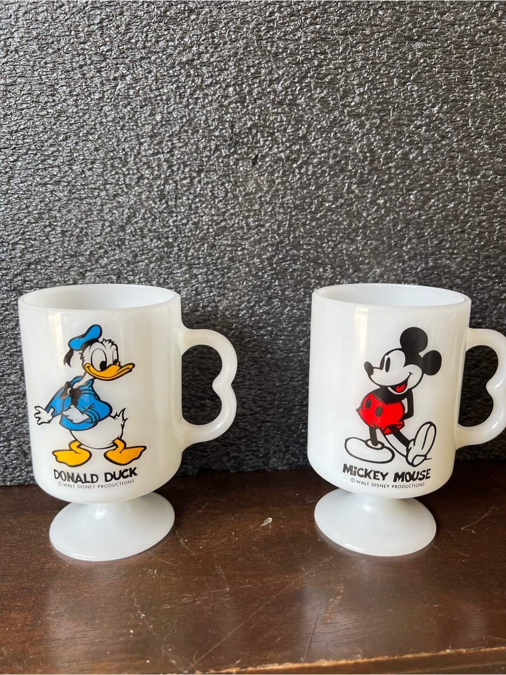 Disney Donald Duck & Mickey Mouse White Pedestal Mugs - Set of 2